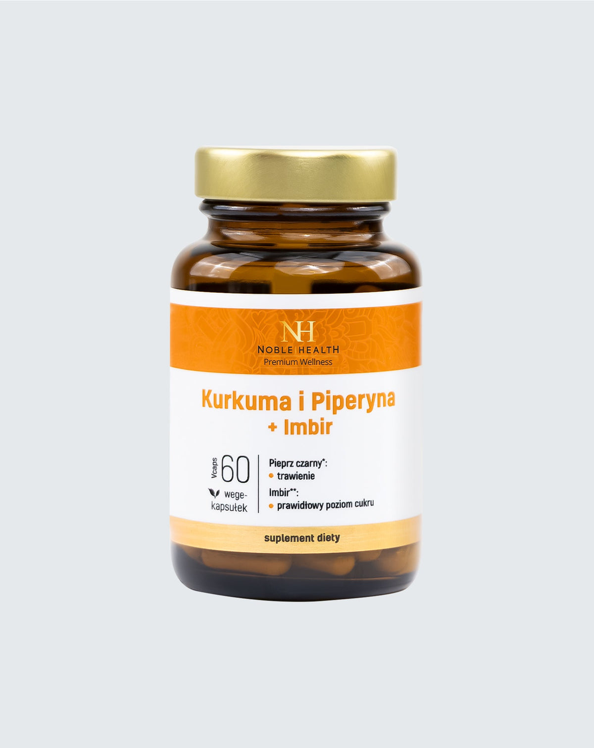 Kurkuma en Piperine + Gember Voedingssupplement - Noble Health